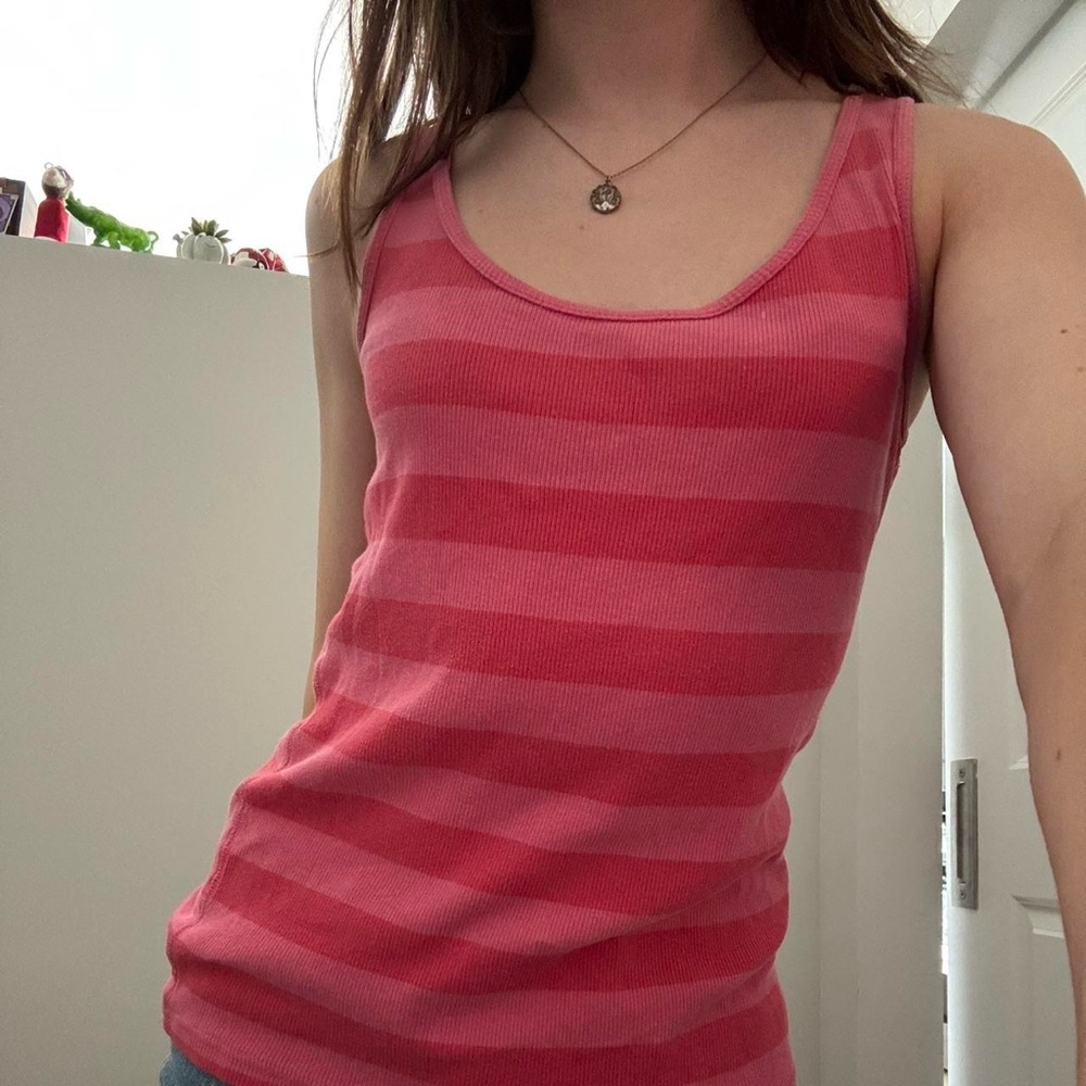 Pink striped tank